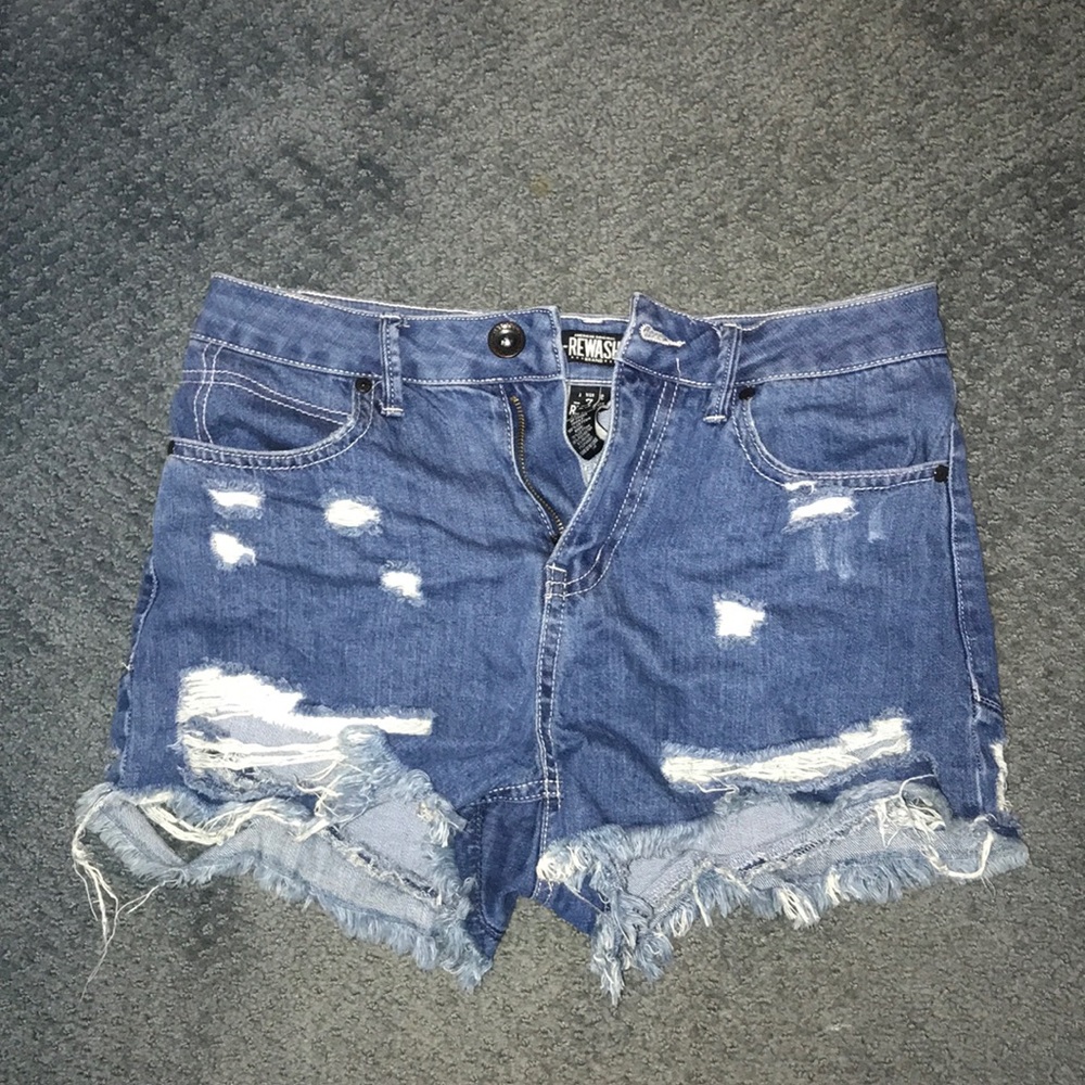 Ripped jean shorts